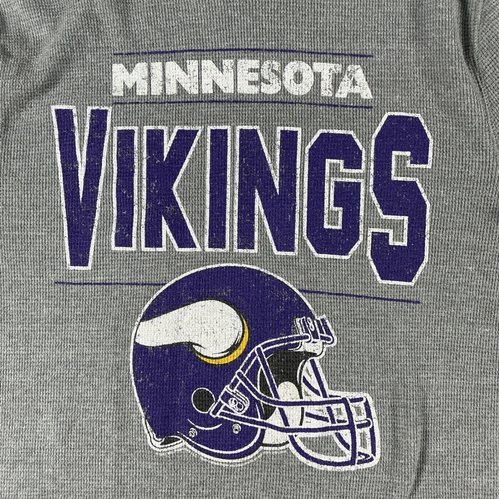 NFL Team Apparel Minnesota Vikings Waffle Knit Thermal Long Sleeve Men's Size L - Picture 4 of 8